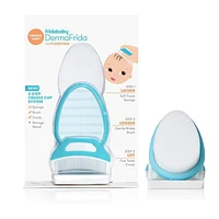 Frida Baby - DermaFrida the Flakefixer - 3-Step Cradle Cap System, Baby Sponge, Brush, Comb & Storage Stand
