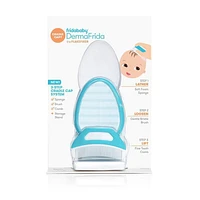 Frida Baby - DermaFrida the Flakefixer - 3-Step Cradle Cap System, Baby Sponge, Brush, Comb & Storage Stand