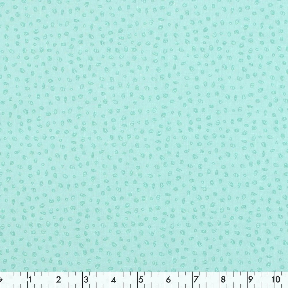 Fabric Creations Turquoise with Dark Green Acorns Cotton Fabric by the Metre