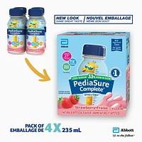 PediaSure Complete® Reduced Sugar, Nutritional Supplement, 4 x 235 mL, Strawberry, 4 x 235 mL
