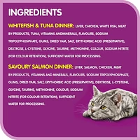 Whiskas Seafood Selections Whitefish & Tuna, Savoury Salmon Paté Variety Pack Adult Wet Cat Food