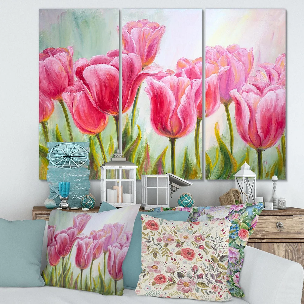 Designart Tulips Flowers Blossoming Canvas Wall Art