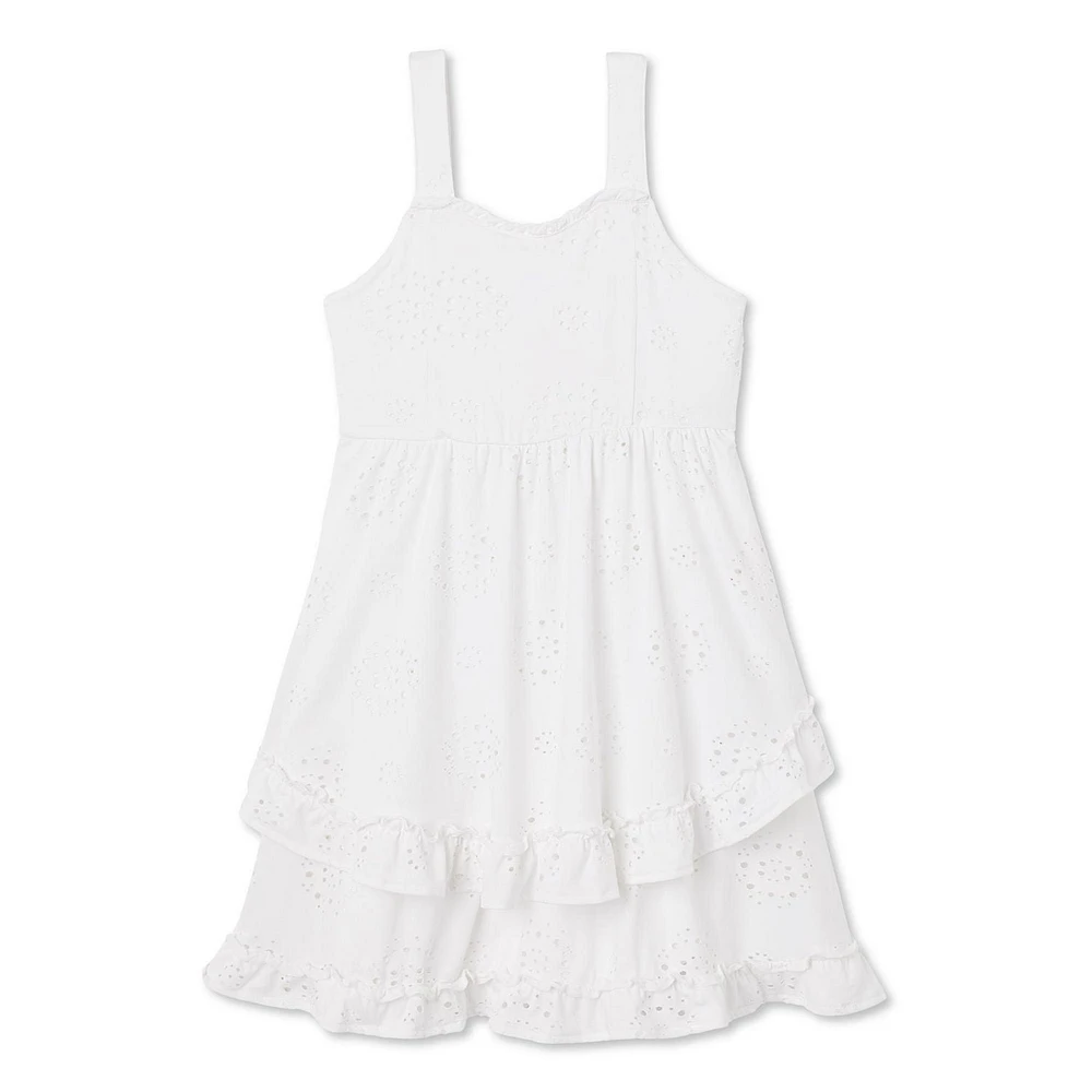 Justice Girls' Tiered Eyelet Dress