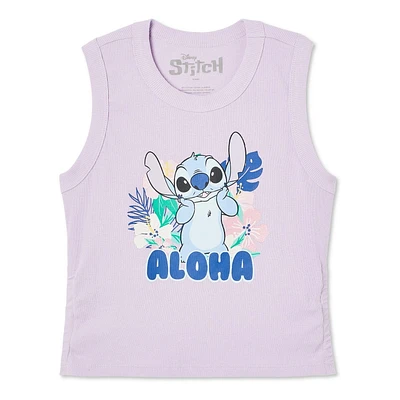 Débardeur côtelé Stitch Disney pour filles Tailles TP–TG