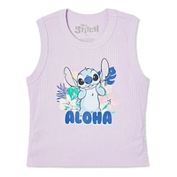 Débardeur côtelé Stitch Disney pour filles Tailles TP–TG