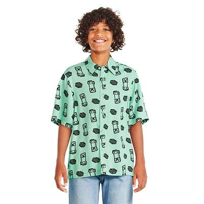 Minecraft Boys' Resort Shirt, Sizes XS-XL