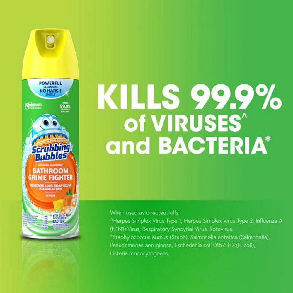 Scrubbing Bubbles® Bathroom Cleaner and Disinfectant, Citrus Scent, 623g