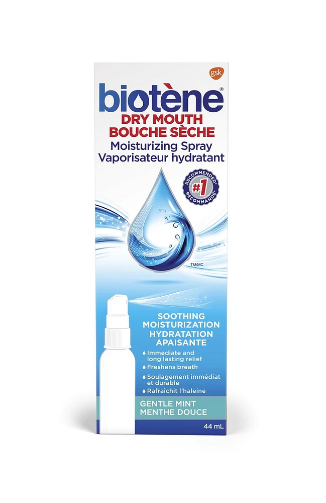 Biotene Dry Mouth Moisturizing Spray, 44 mL, 44mL Gentle Mint