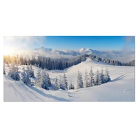 Designart Winter Mountains Panorama Canvas Wall Art