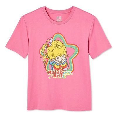 T-shirt avec imprimé graphique Rainbow Brite pour femmes