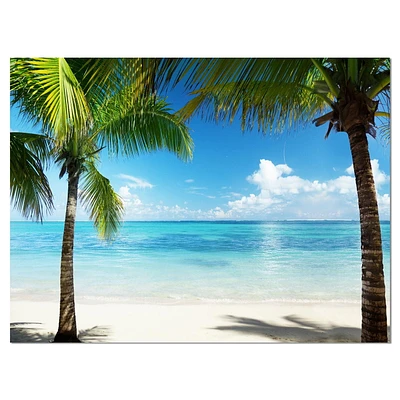 Designart Palm Trees and Sea Canvas Wall Art