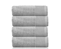 Camelot 4-Pack Hand Towel Set 16x28 for Bathroom or Gym 600 GSM 100% Zero-Twist Cotton Quick Dry Hand Towels