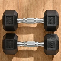 Soozier Total 20lbs(10lbs Each) Rubber Dumbbell Weight Set for Fitness Training