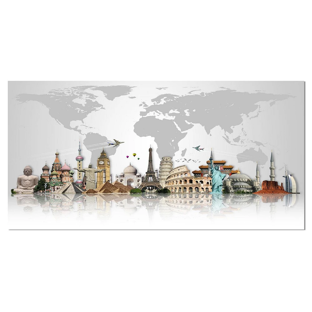 Designart Famous Monuments Across World Canvas Wall Art