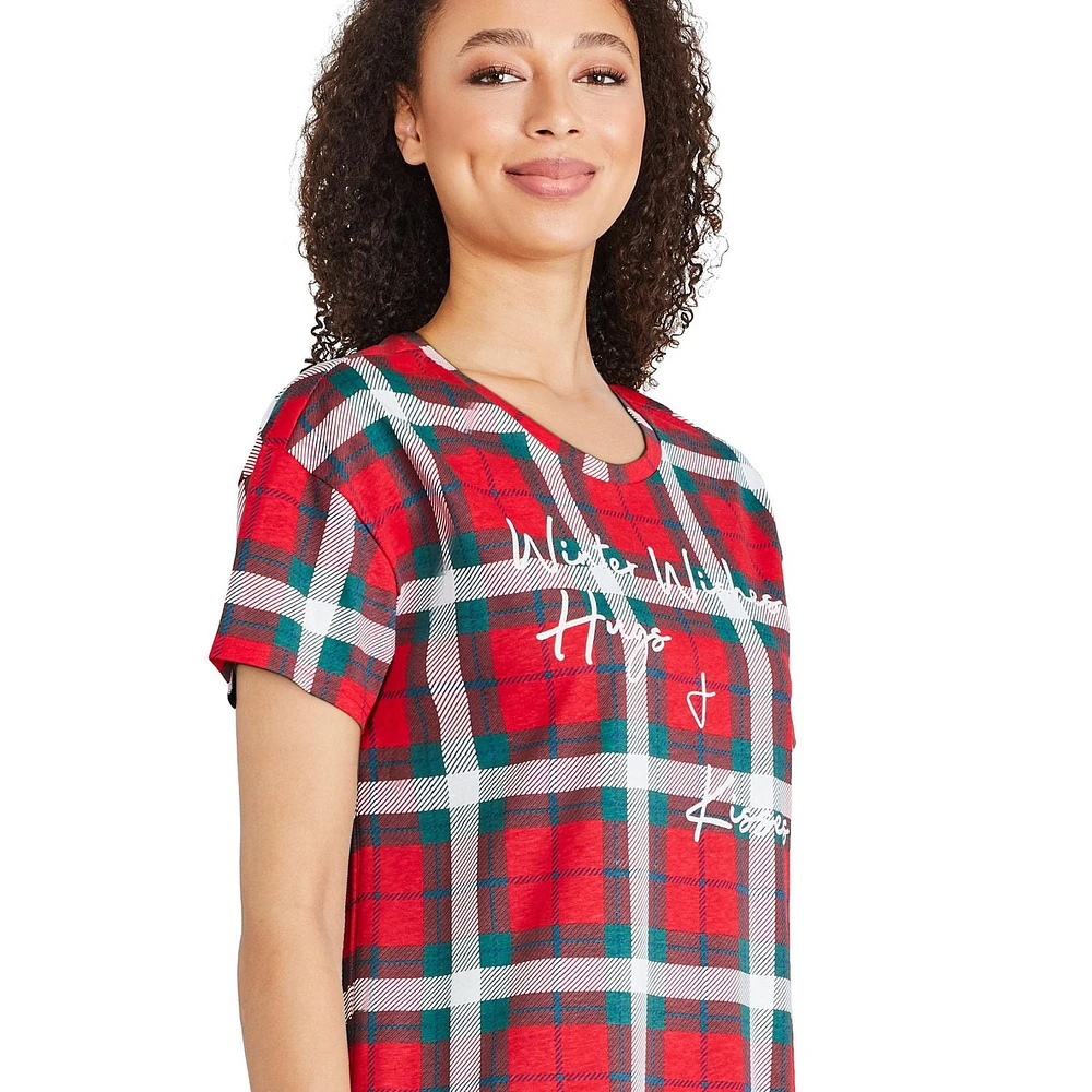 Chemise de nuit à encolure ras du cou George pour femmes