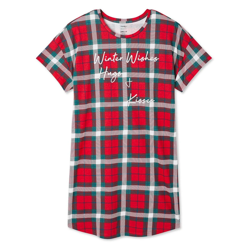Chemise de nuit à encolure ras du cou George pour femmes