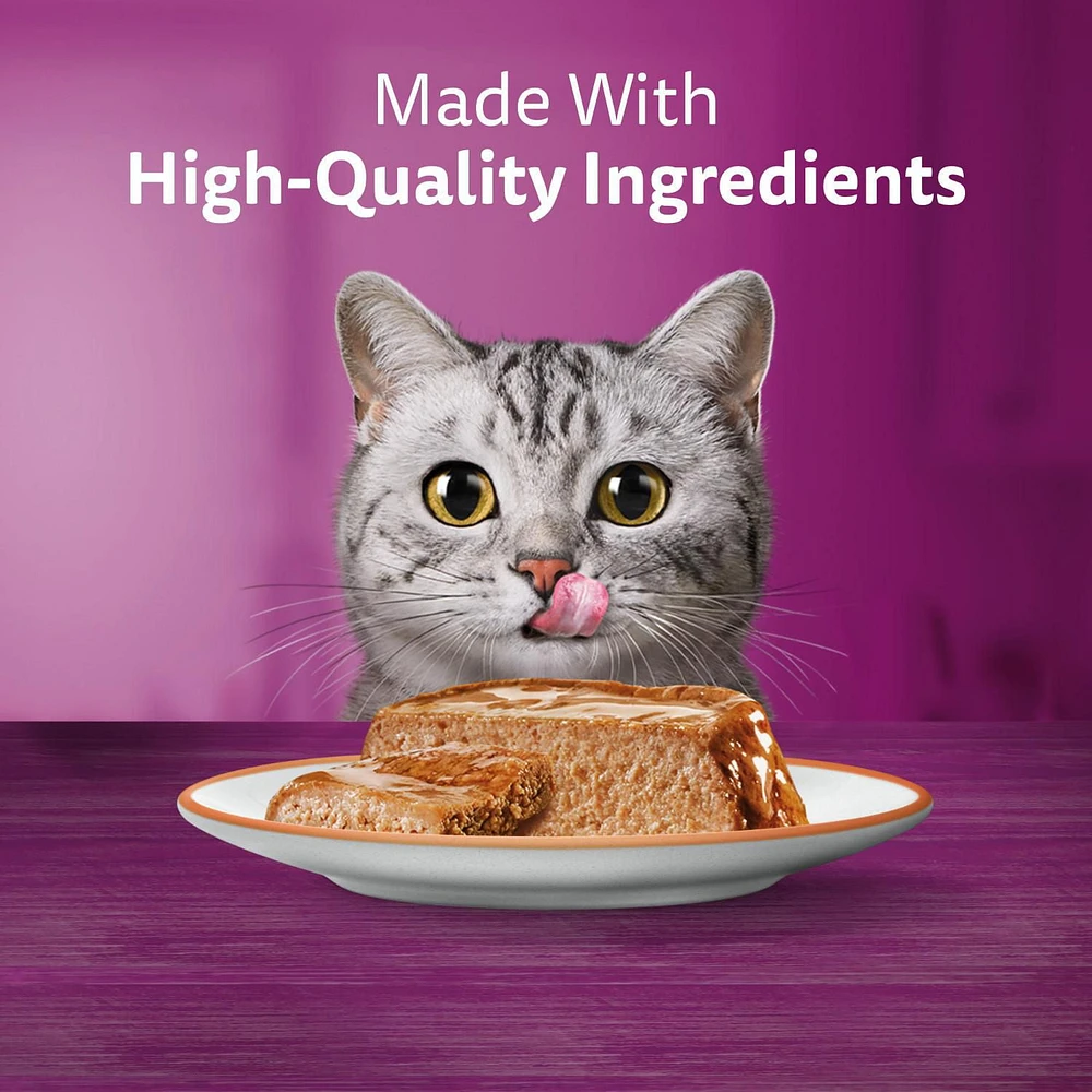 Whiskas Meaty Selections Chicken & Tender Beef Dinner Paté Variety Pack Adult Wet Cat Food, 12x100g