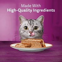 Whiskas Meaty Selections Chicken & Tender Beef Dinner Paté Variety Pack Adult Wet Cat Food, 12x100g
