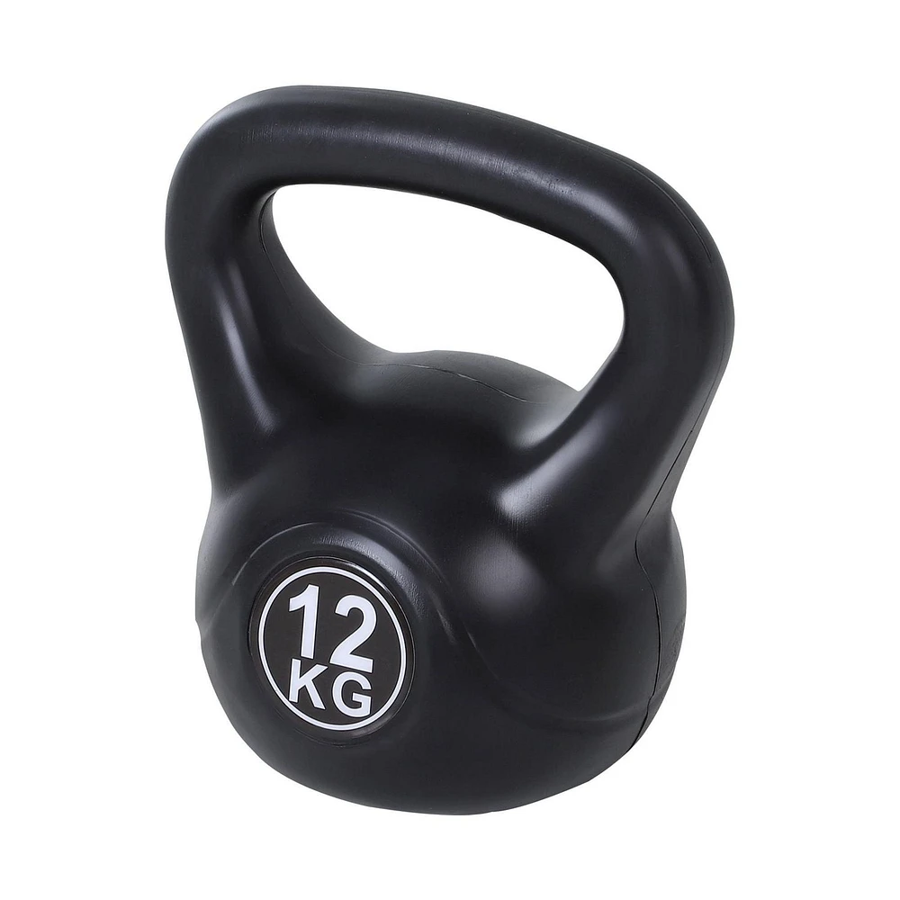 Soozier 26lb Fitness Kettlebell, Plastic Exercise Weight with Sand and Handle