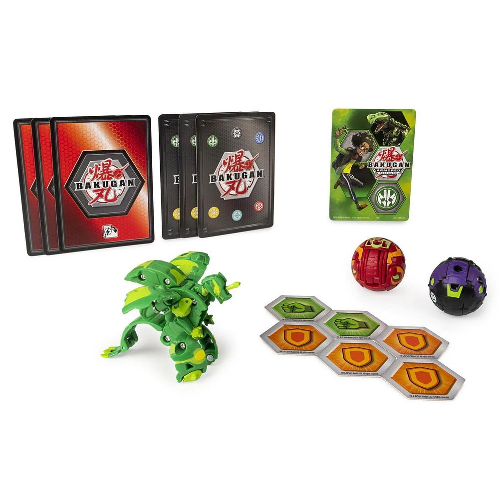 Bakugan, Starter Pack 3 personnages, Dragonoid Ultra, Figurines Armored Alliance articulées à collectionner