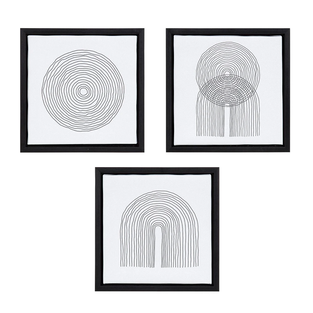 hometrends Olio Concentric Shapes Framed Canvas Art Set