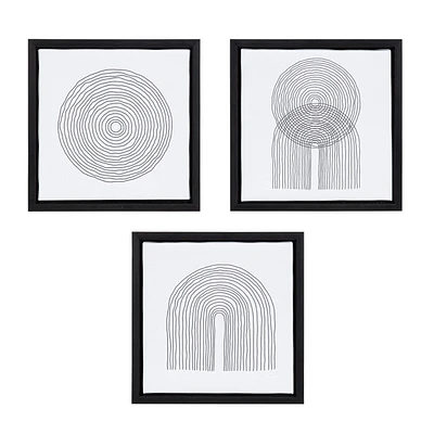 hometrends Olio Concentric Shapes Framed Canvas Art Set