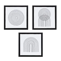 hometrends Olio Concentric Shapes Framed Canvas Art Set