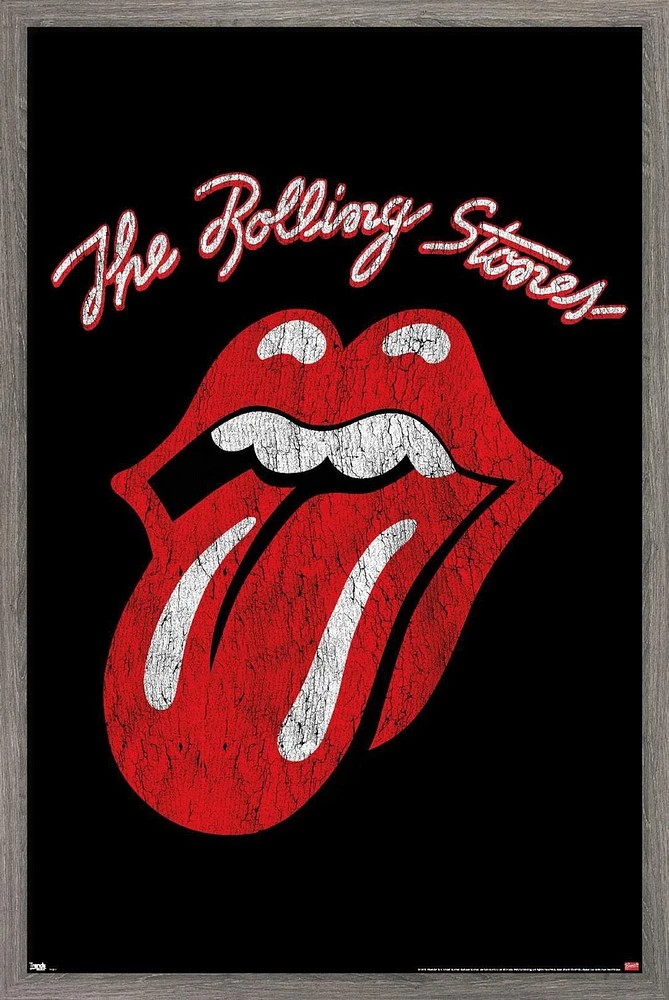 Rolling Stones - Classic Logo Wall Poster, 22.375" x 34" Framed