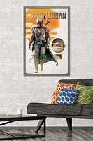 Star Wars: The Mandalorian - Mando and The Child Walking Wall Poster