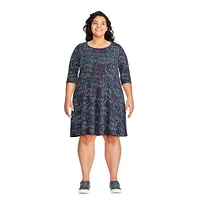 George Women's Plus Skater Dress, Sizes 1X-4X