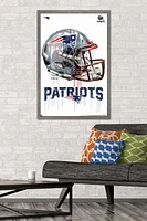 NFL New England Patriots - Drip Helmet 20 Wall Poster, 22.375" x 34" Framed