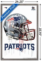 NFL New England Patriots - Drip Helmet 20 Wall Poster, 22.375" x 34" Framed