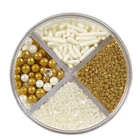 Wilton Pearlized White & Gold Mix 4-Cell Sprinkles, Sprinkle Mix, 108 g