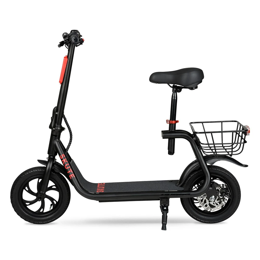 Hyper 36V Skute Commute, 12" Seated Electric Scooter w/Basket, 250W Motor, "36 V Commute<br>E-Scooter"