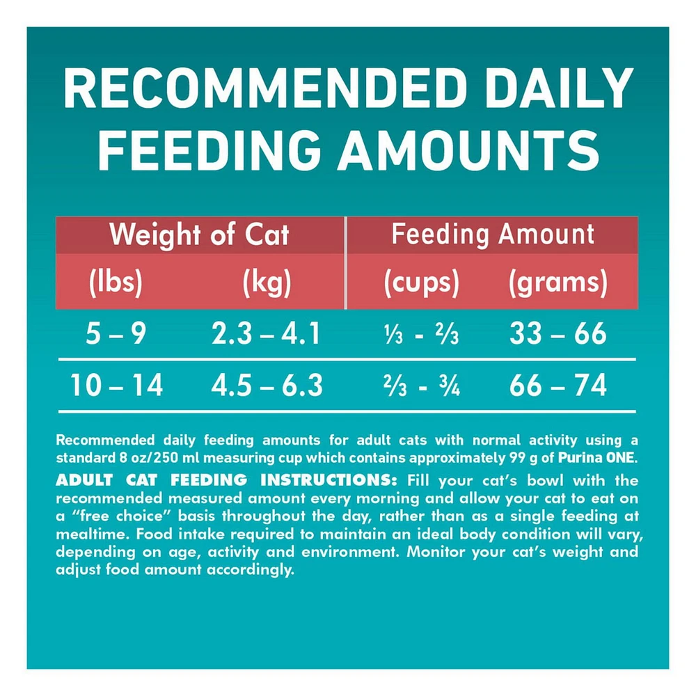 Purina ONE Salmon & Rice, Dry Cat Food, 1.59-7.2 kg