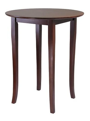 Fiona Round High Pub Table, Walnut finish