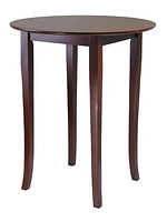 Fiona Round High Pub Table, Walnut finish