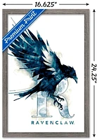 The Wizarding World: Harry Potter - Ravenclaw Illustrated House Logo Wall Poster, 14.725" x 22.375" Framed