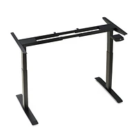 Hi5 Ez Electric Height Adjustable Standing Desk with ergonomic contoured Tabletop (71"x 31.5" / 180 x 80cm) and dual motor lift system for Home Office Workstation (Black Top/Black Frame)