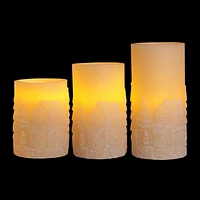 Hometrends Snow House Scene LED candle set