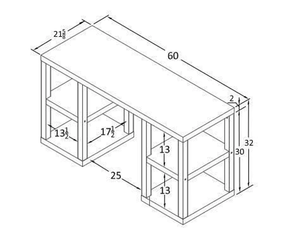 Parsons Deluxe Computer Desk, Black