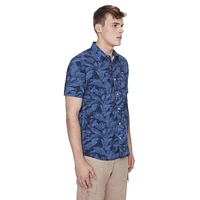 Chemise manches courtes pour homme Dark Black Tailles P-TTG