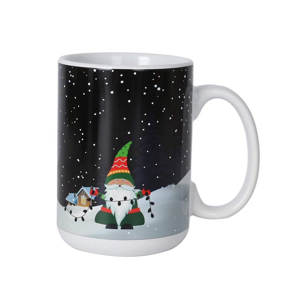 HOLIDAY TIME 14.88 OZ STONEWARE MUG<br>HEAT ACTIVE CHANGE PATTERN