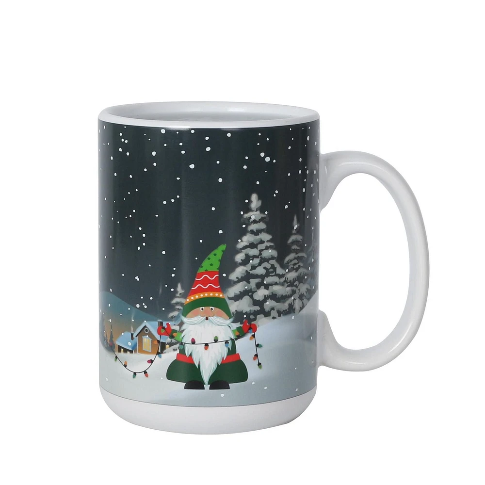 HOLIDAY TIME 14.88 OZ STONEWARE MUG<br>HEAT ACTIVE CHANGE PATTERN