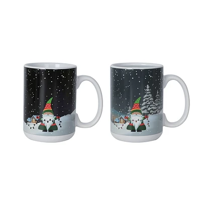 HOLIDAY TIME 440 ML GRES GRANDE TASSE <br>MODÈLE DE CHANGEMENT ACTIF À LA CHALEUR