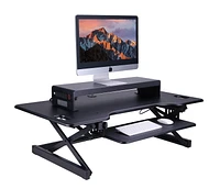 Rocelco 30" Premium Dual Monitor Stand with AC Power Supply & USB 2.0 Charging - Metal Laptop TV PC Riser Shelf with Keyboard Mouse Storage and Cable Management  (Black)