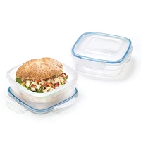 Starfrit LocknLock Easy Match 2x 25 oz / 750 ml Square Containers, Nestable and stackable