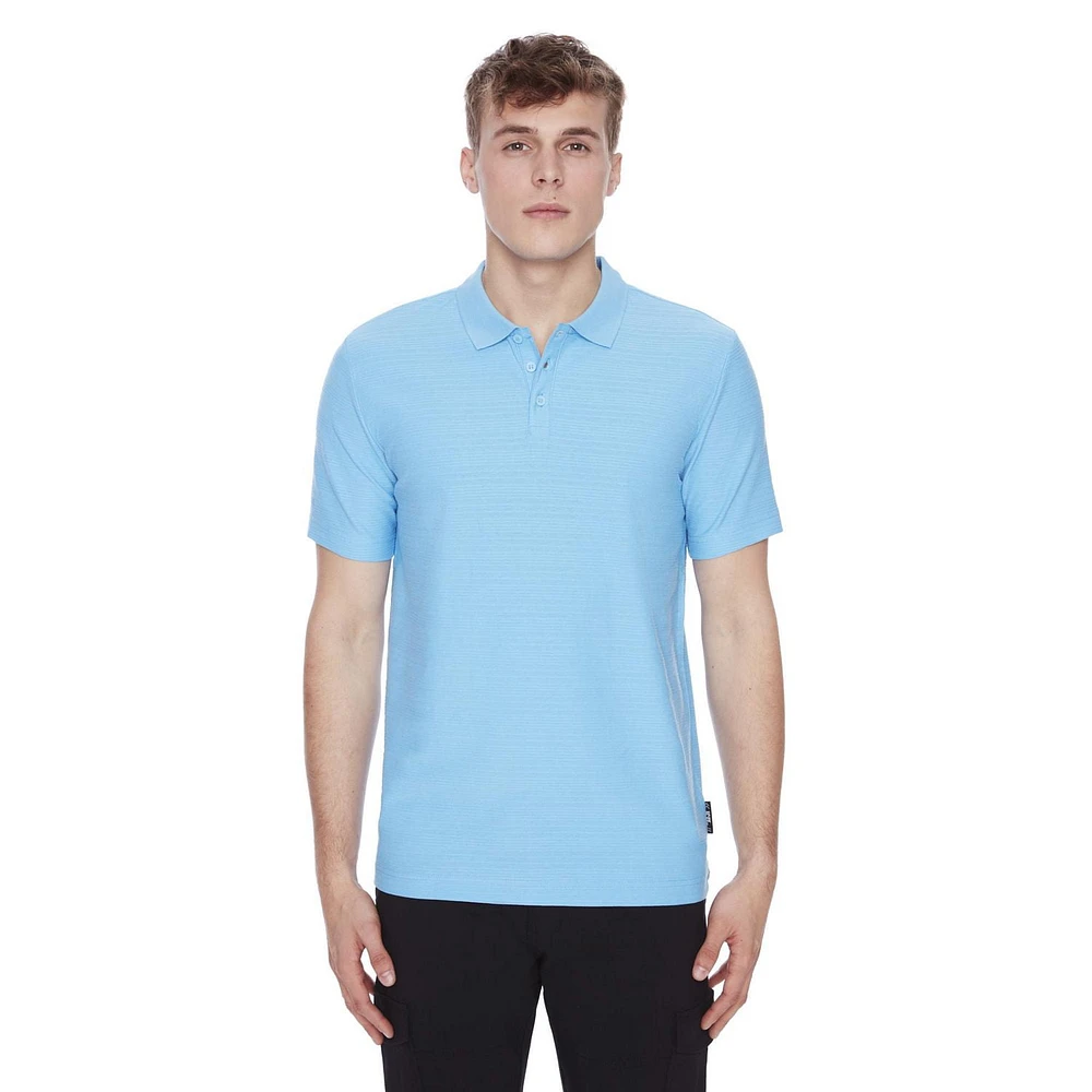 Dark Black Men's Short-Sleeve Polo, Sizes S-XXL