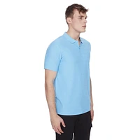 Dark Black Men's Short-Sleeve Polo, Sizes S-XXL