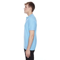 Dark Black Men's Short-Sleeve Polo, Sizes S-XXL